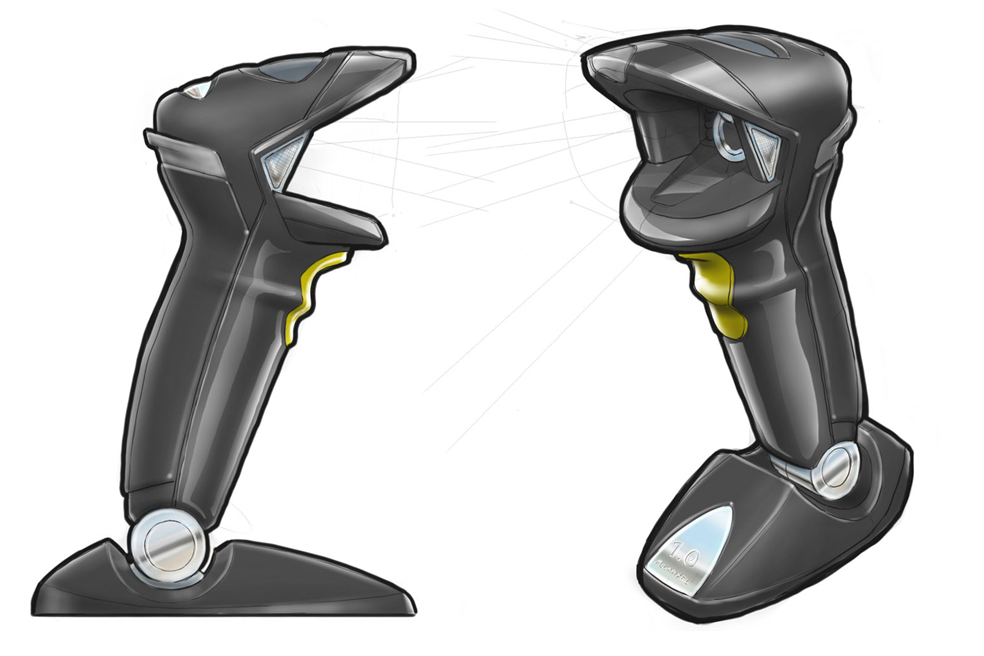 Motorola，brand，Scanner，Scanning gun，Hand drawn，